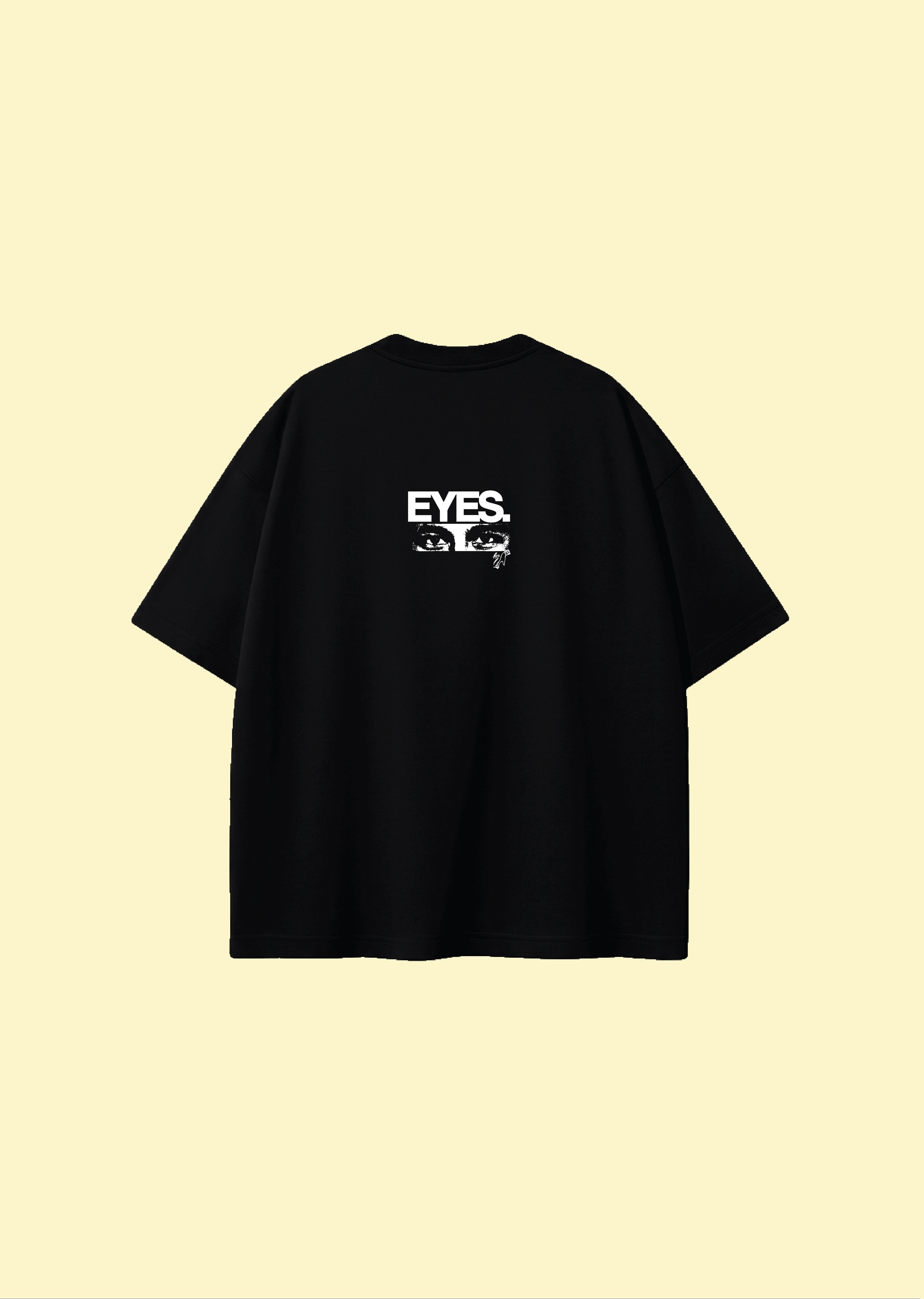 تیشرت مشکی طرح دار و نوشته Eyes