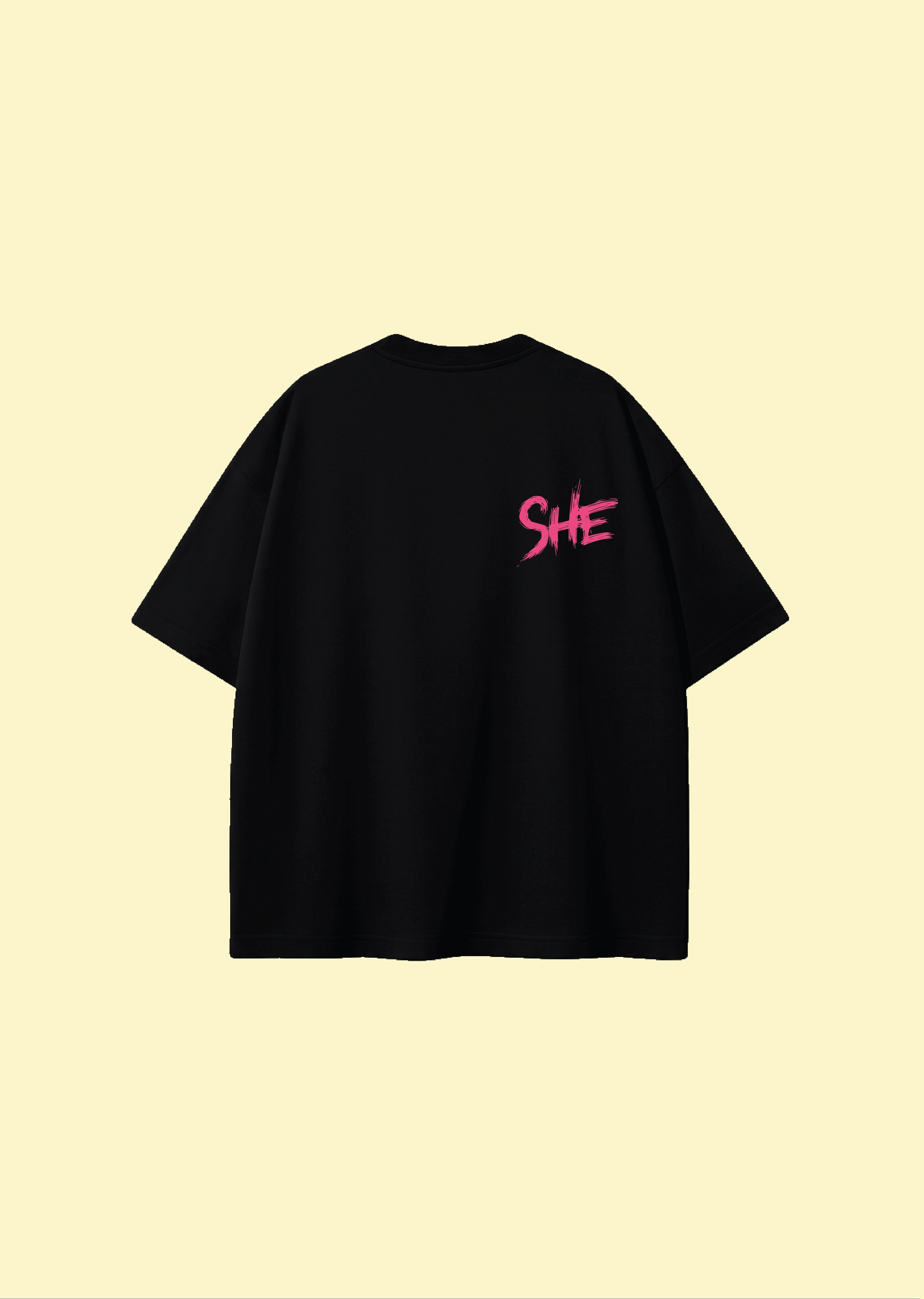 تیشرت مشکی طرح نوشته She